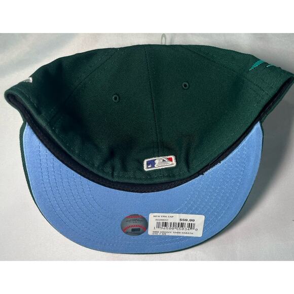 Oakland A's MLB NE "Groovy" 9xWorld Series Champs Fitted Hat Green Size 7 3/8 - Picture 5 of 10